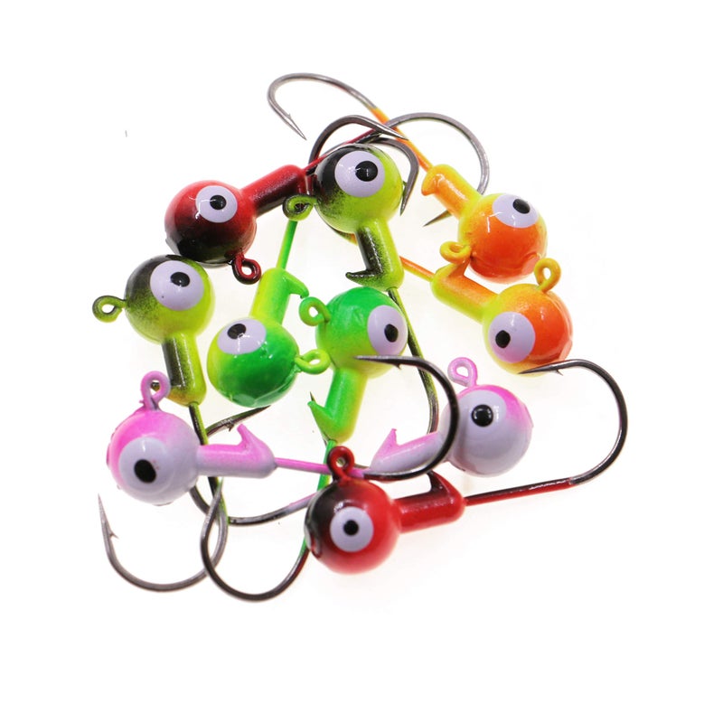 Temorah Fishing Lures Jig Heads,Ball Heads 1/32oz-1/2oz,Sharp Fishing Hooks for Freshwater or Saltwater (Assorted(Two-Tone), 1/16OZ 50PCS) - Image 2